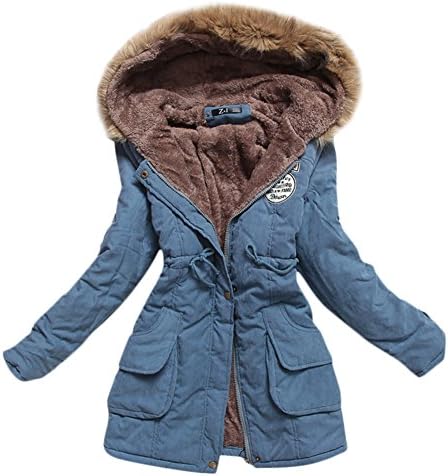New Healer Women's Thicken Hooded Cotton-padded Coats Jacket (1X, dark-blue)