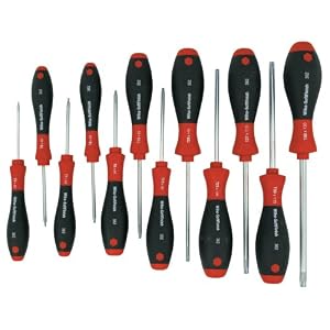 Wiha 36267 12-Piece T5-T40 Torx Driver Set with Soft Finish by 