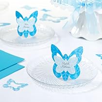 Set of 12 Butterfly Name Cards, Blue