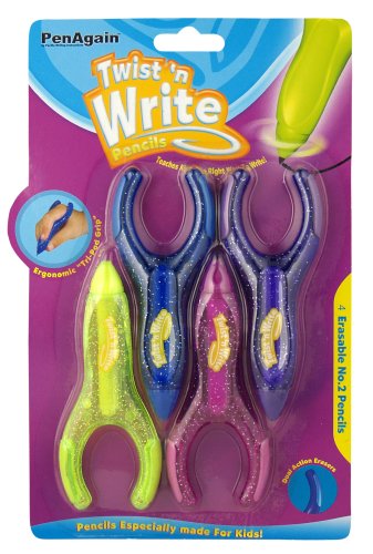 TWIST N' WRITE PENAGAIN CHILDRENS PENCILS, 4PK