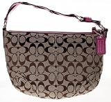 COACH Soho Signature Hobo Satchel Handbag Purse Khaki/Berry