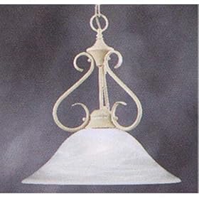 Thomas Lighting Ledgestone Scroll Glass Dome Pendant by Thomas Lighting