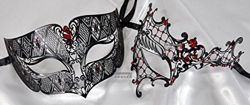 Love Collection Couples Venetian Laser Cut Masquerade Mask Set Prom Event Party Halloween
