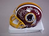 John Riggins Hand Signed Autographed Washington Redskins Football Riddell Mini Helmet w/ Photo of Signing