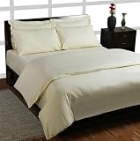 Homescapes 200 Thread Count Ultrasoft Duvet Cover - Plain Cream - Super King Size - 100% Egyptian Cotton - Anti Dust Mite