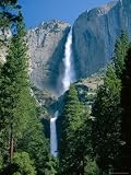 Waterfalls Swollen by Summer Snowmelt at the Upper and Lower Yosemite Falls, USA Photographic Poster Print by Ruth Tomlinson, 12x16