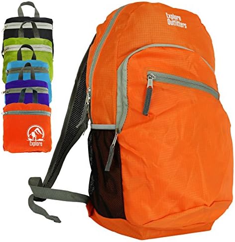 Insane Sale - Best Foldable Ultra Lightweight Packable Backpack 35L (Orange Large) For Men and Women Handy Daypack Travel, Camping, Outdoors, Hiking - Sale By Explore Outfitters