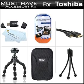Must Have Accessory Kit For Toshiba Camileo S30 S20 BW10 HD Pocket Camcorder Includes +... by Butterfly