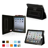 Snugg iPad 2 PU Leather Case Cover and Flip Stand with Elastic Hand Strap and Premium Nubuck Fibre Interior (Black) - Automatically Wakes and Puts the iPad 2 to Sleep. Superior Quality Design as Featured in GQ Magazine