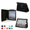 Snugg iPad 2 H�lle (schwarz) - Smart Cover mit Aufsteller, elastischer Handschlaufe, Stylus-Halterung und Premium Nubuck Innenfutter