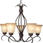 Maxim Lighting 10125WSOI Basix 5-Light Chandelier Up Light, Oil Rubbed Bronze with Wilshire Glass