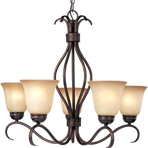 Maxim Lighting 10125WSOI Basix 5-Light Chandelier Up Light, Oil Rubbed Bronze with... by 