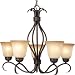 Maxim Lighting 10125WSOI Basix 5-Light Chandelier Up Light, Oil Rubbed Bronze with Wilshire Glass