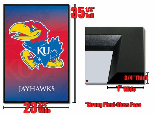 Framed Kansas University Jayhawks Mascot Logo Poster 5365