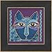 Laurel Burch Wild Blue Cat On Aida Counted Cross Stitch Kit-5x5 14 Count