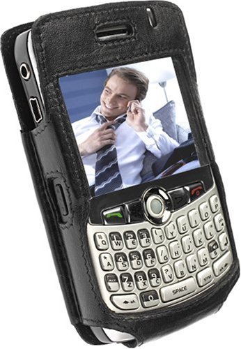Krusell 89272 Cabriolet Multidapt Leather Case with SpringClip for Blackberry Curve 8300 / 8310 / 8320 / 8330 (Black)