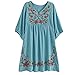 Ashir Aley V Neck Mexican Embroidered Peasant Womens Dressy Tops Blouses