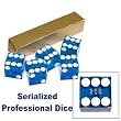 19mm A Grade Serialized Set of Casino Dice-Blue