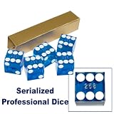 19mm A Grade Serialized Set of Casino Dice-Blue - Casino Supplies > Craps Supplies