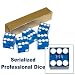 19mm A Grade Serialized Set of Casino Dice-Blue - Casino Supplies > Craps Supplies