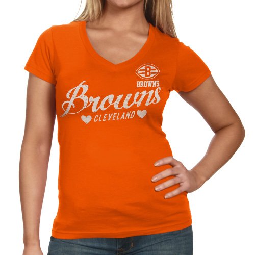 Cleveland Browns Heart Script Baby Jersey T-Shirt - Orange (Small)