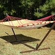 Pawleys Island Castaway Single Layer Fabric Hammock with Stand (Stripe)