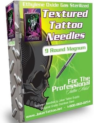 Joker Tattoo Textured Tattoo Needles 9 Round Magnum Box of 50