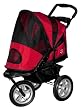 Pet Gear AT3 All-Terrain Pet Stroller for cats and dogs up to 60-pounds, Red Poppy