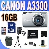 Canon Powershot A3300 16 MP Digital Camera with 5x Optical Zoom (Silver) +  ....