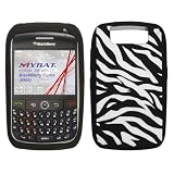 Blackberry Curve 8900 Laser-Cut Zebra Skin Premium Rubber Phone Protector Cover Case