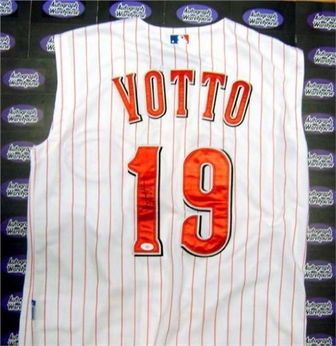 Joey Votto Autographed/Hand Signed MLB Baseball Jersey (Cincinnati Reds) JSA