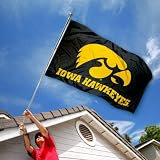 Iowa Hawkeyes Black University Large College Flag
