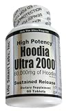 Hoodia Ultra 2000 Time Release HIGH POTENCY Weight loss pills Appetite Suppressant 100% pure Hoodia Gordinii diet pills 60,000 mg of Hoodia per bottle
