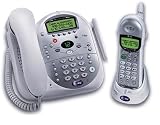 AT&T (MODEL #1487) Corded Business/Office Phone w/ Answering Machine & Additional Cordless Handset -White-
