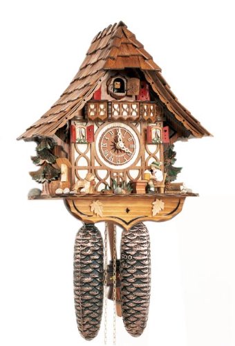 Schneider 12 Inch Black Forest Beer Drinker 8 Day Movement Cuckoo Clock