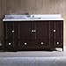 Fresca Oxford 60" Mahogany Traditional Bathroom Cabinets with Top and Sink