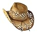 F&Co. Tea Stained Straw Cowboy Hat with Beaded Trim Band, Beach Western Cowgirl Style