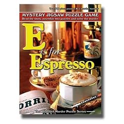 E is for Espresso Mystery Jigsaw Puzzle by TDC (Includes 2 500-piece puzzles)