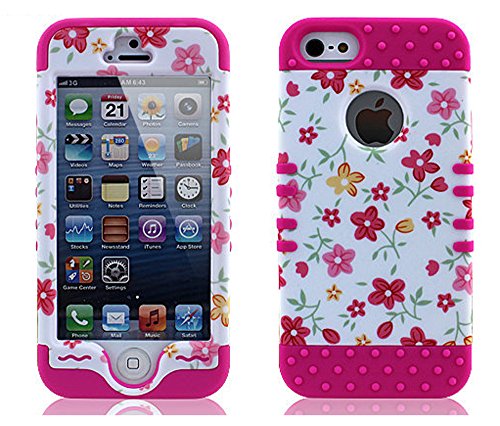 [5S],5S Case,5S Cover,5S Case Cover,For iPhone 5,hard Case for iPhone 5,Kaseberry Spring Flower Design 2 in 1 Hybrid Case Cover for iPhone 5 5G 5S