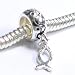 Queenberry 925 Sterling Silver Christian Fish Dangle Charm for Pandora Troll Biagi Chamilia Bracelets