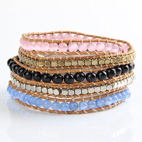 Mix Agate Beads Wrap Leather Bracelet,women Bracelet.multilayers Wrap Bracelet ,Fashion Jewelry for Women