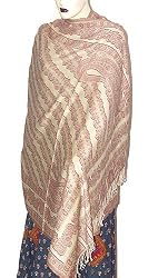Antique Design Paisley Wrap Shawls in Wool Fabric from Kashmir in India