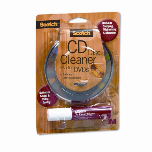 Scotch Products - Scotch - Scotch CD/DVD Disc Cleaner Wipes & Spray Bottle Solution - Sold As 1 Each - Maximizes what you see and hear on your CD or DVD player by removing dust and fingerprints that cause discs to skip and distort. - Safe and easy to 