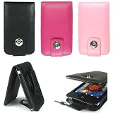 PCMICROSTORE Brand Apple iPod Touch Premium Leather Flip Carrying Case with Rotating Belt Clip for iPod Touch 8gb and iPod Touch 19gb - Bundle with Touch Screen Protector - 3 Color Options
