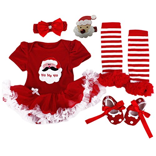 Tanzky baby girls  christmas onesie santa costume outfi…