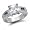 Bling Jewelry Cubic Zirconia Princess Cut & Blue Sapphire Color Baquettes Engagement Ring 3ct - Size 5
