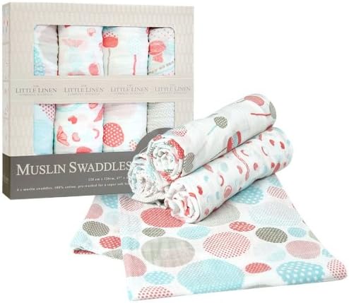 The Little Linen Company Australia 4 Pack Muslin - Candy