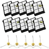 1 X MZY LLC Side Brushes and Filters Replacement For iRobot Roomba 800 Series 870 880 Robotic Vacuum Parts-Include: 10 filters, 5 side brushes 3 armed