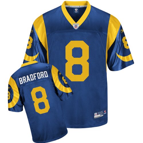 Sam Bradford Jersey: Reebok Blue #8 St. Louis Rams Replica Jersey - Medium