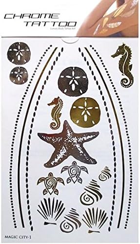 Tattoo Gold Silver Black Metallic Temporary Assorted Jewelry Tattoo (One Sheet).